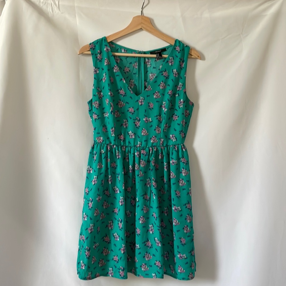 Green floral dress